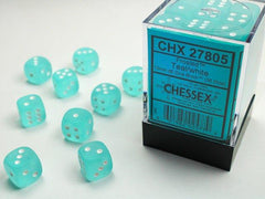 CHESSEX - Dados Frosted Teal/White 12mm c/36 - Gamesmart - Chessex