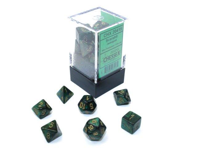 CHESSEX - Dados Minipoliédricos Scarab Jade/Gold - Gamesmart - Chessex