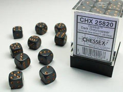 CHESSEX - Dados Opaque Dark Grey/Copper 12mm c/36 - Gamesmart - Chessex